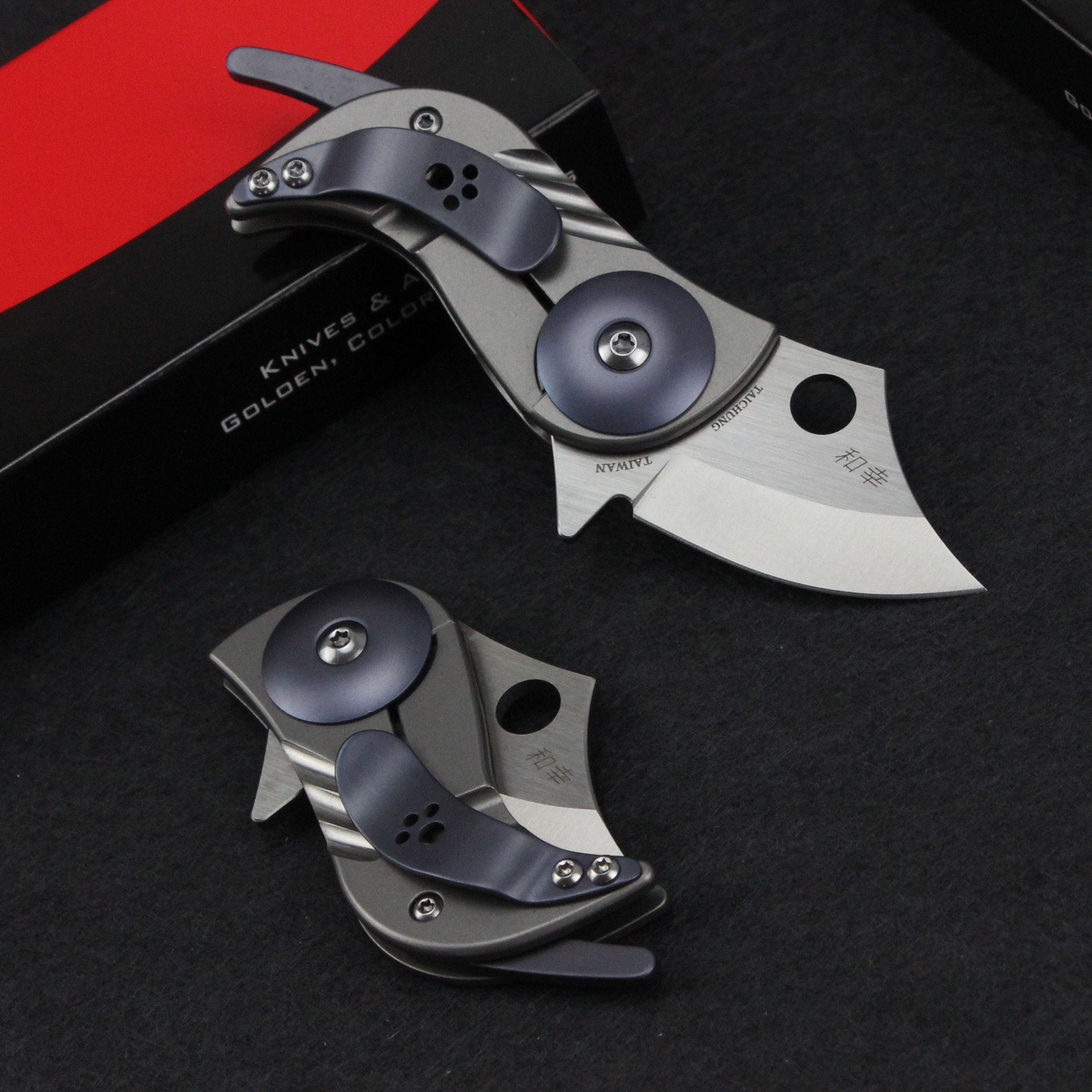 Titanium Folding Knife – Bitelock Mini EDC with 9Cr18MoV Steel & TC4 detail image - detail view 4