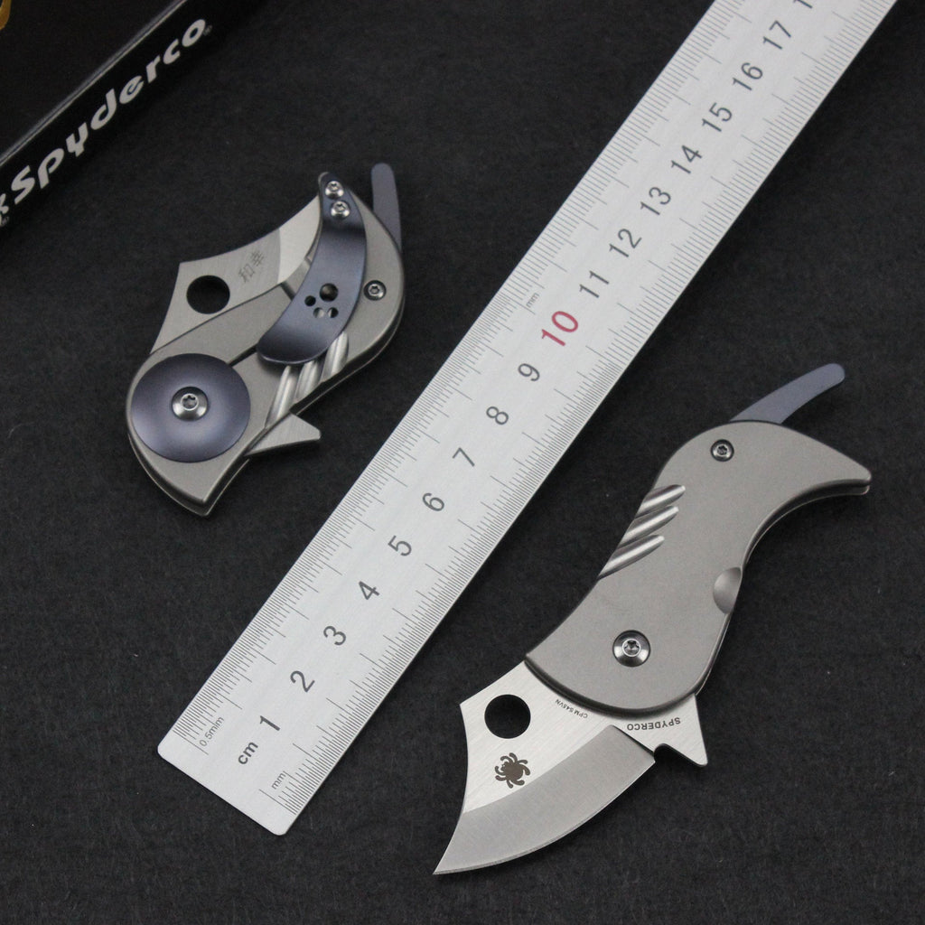 Titanium Folding Knife – Bitelock Mini EDC with 9Cr18MoV Steel & TC4 detail image - detail view 6