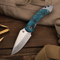 Titanium Folding Knife – Enchantress VG10 with Stabilized Wood EDC variant image