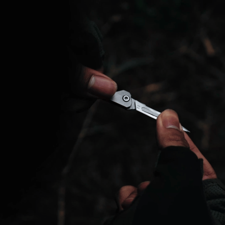 Titanium Folding Knife – Scalpel GR5 Micro Replaceable Blade EDC TSA Compliant Travel detail image - detail view 11