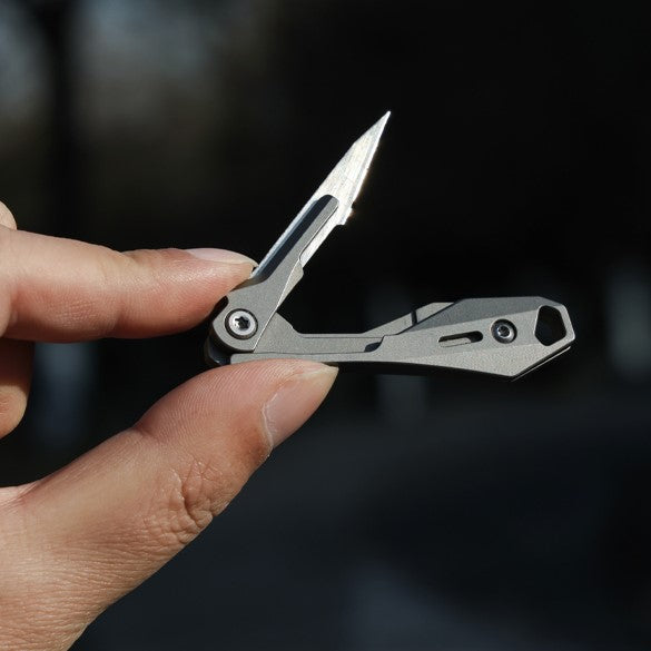 Titanium Folding Knife – Scalpel GR5 Micro Replaceable Blade EDC TSA Compliant Travel detail image