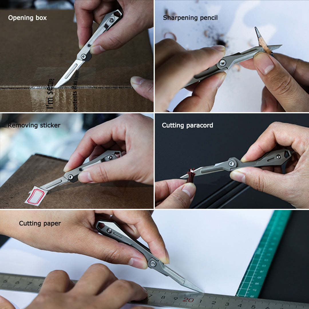 Titanium Folding Knife – Scalpel GR5 Micro Replaceable Blade EDC TSA Compliant Travel detail image - detail view 21