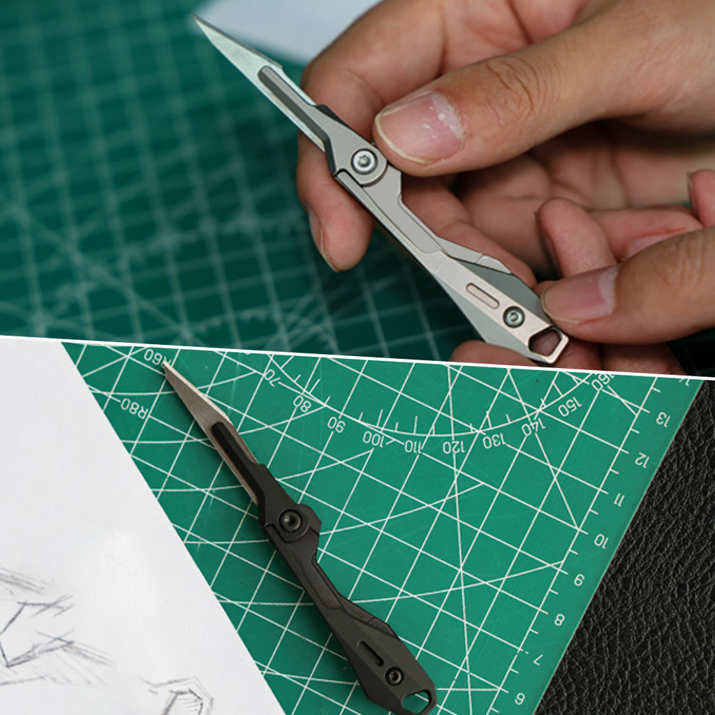Titanium Folding Knife – Scalpel GR5 Micro Replaceable Blade EDC TSA Compliant Travel detail image - detail view 32