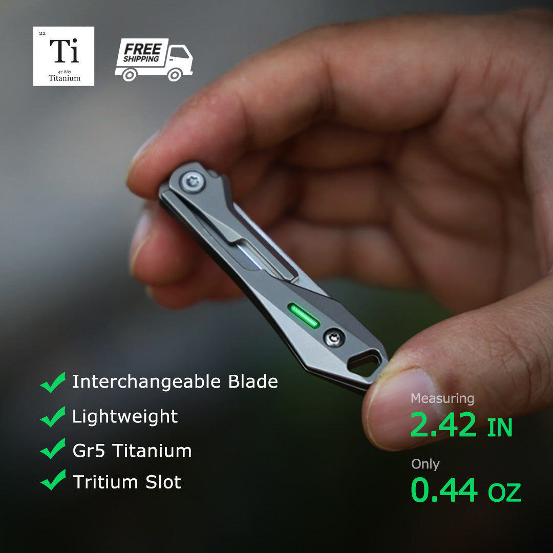 Titanium Folding Knife – Scalpel GR5 Micro Replaceable Blade EDC TSA Compliant Travel detail image - detail view 8