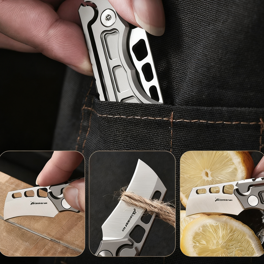 Titanium Folding Knife – Titan Claw Mini EDC with 14C28N Steel & GR5 Handle detail image - detail view 10