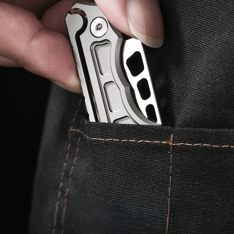 Titanium Folding Knife – Titan Claw Mini EDC with 14C28N Steel & GR5 Handle detail image - detail view 3