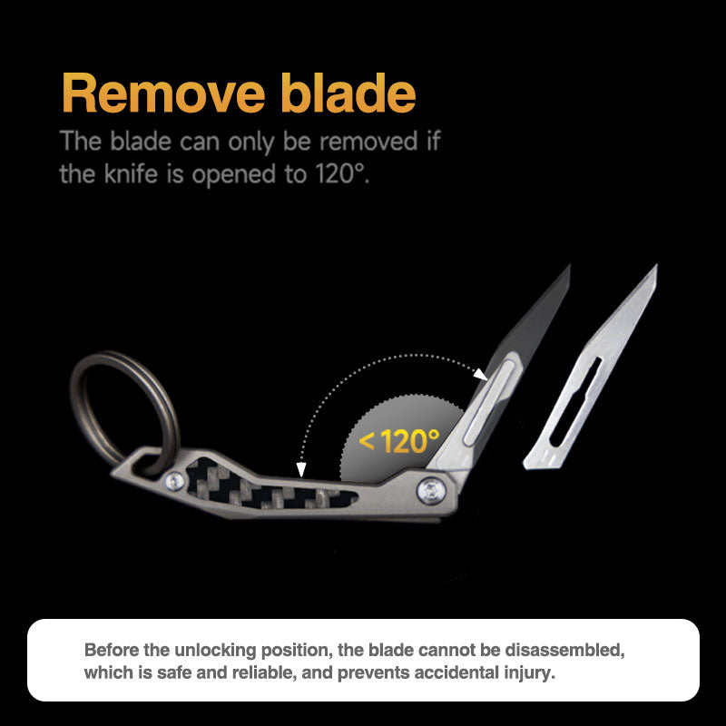 Titanium Folding Knife – WaspArmor Blade Micro Scalpel with Surgical Blade EDC Keychain detail image - detail view 10