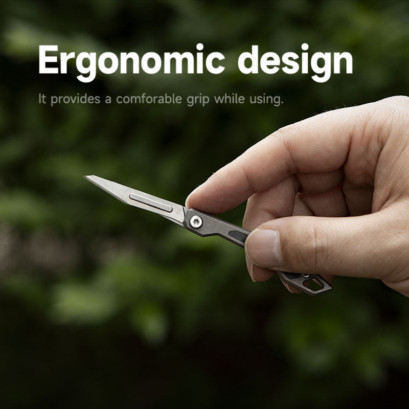 Titanium Folding Knife – WaspArmor Blade Micro Scalpel with Surgical Blade EDC Keychain detail image - detail view 12