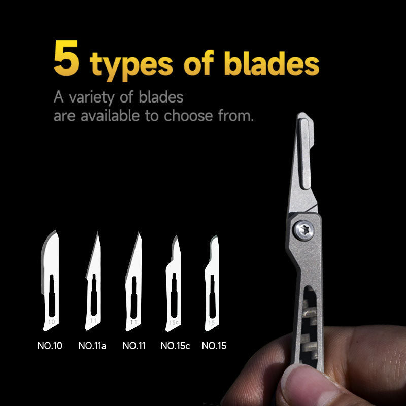Titanium Folding Knife – WaspArmor Blade Micro Scalpel with Surgical Blade EDC Keychain detail image - detail view 9