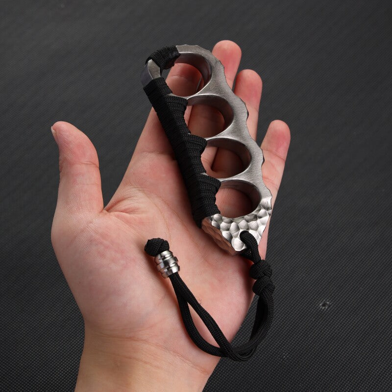 Titanium Knuckles – Brass Hand-Hammered Crater CNC One-Piece Self-Defense EDC Duster detail image - detail view 3