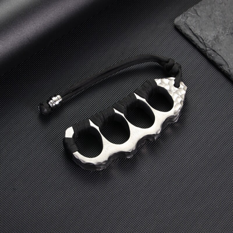 Titanium Knuckles – Brass Hand-Hammered Crater CNC One-Piece Self-Defense EDC Duster detail image - detail view 5