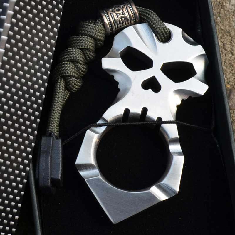 Titanium Knuckles – Skull with Alloy Aerospace Grade Lightweight Self Defense EDC detail image