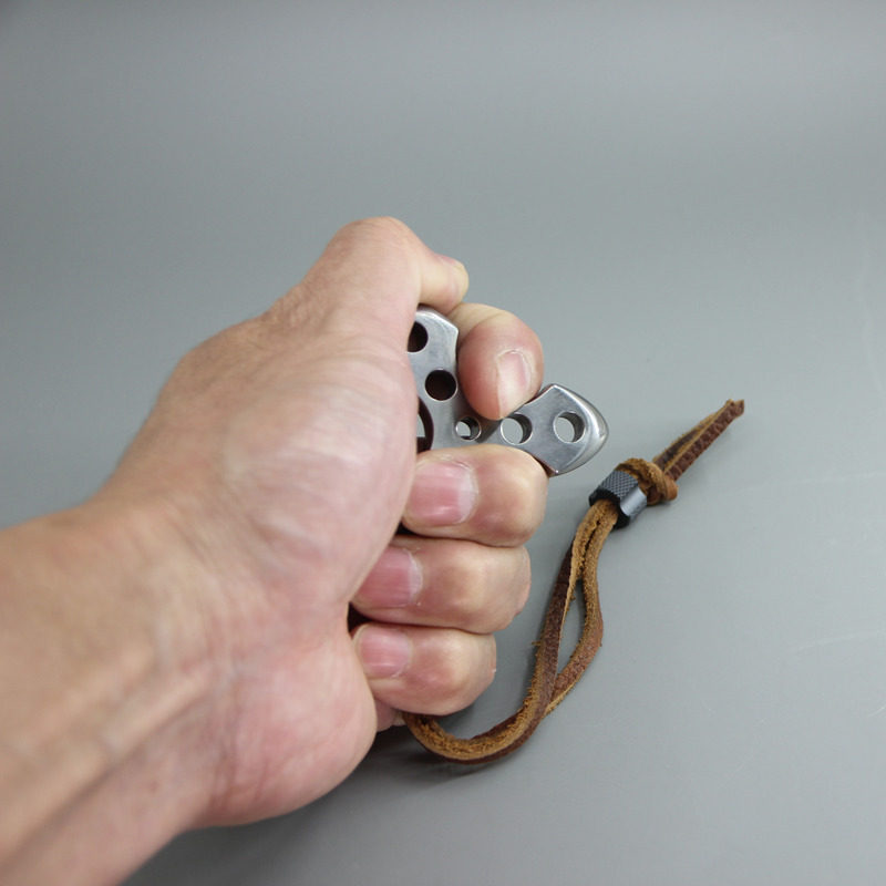 Titanium Knuckles – TC4 Pendant with CNC Machined Wearable Self-Defense EDC Tool detail image - detail view 3