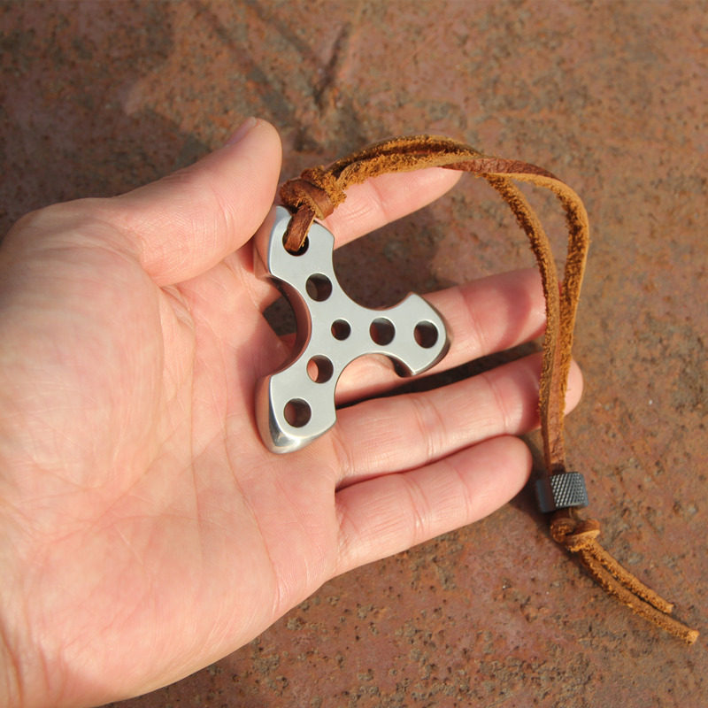 Titanium Knuckles – TC4 Pendant with CNC Machined Wearable Self-Defense EDC Tool detail image - detail view 4
