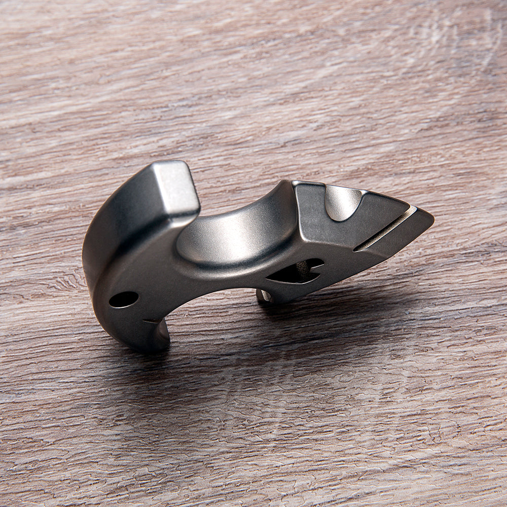 Titanium Knuckles – TC4 Ultra-Thick Push Dagger Ring with Sandblasted 15mm Lightweight detail image