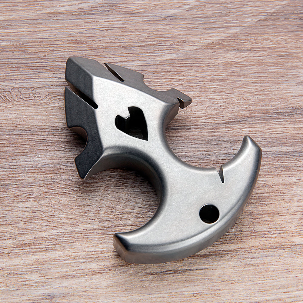 Titanium Knuckles – TC4 Ultra-Thick Push Dagger Ring with Sandblasted 15mm Lightweight detail image - detail view 3