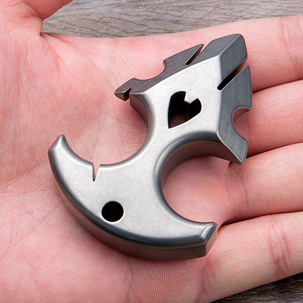 Titanium Knuckles – TC4 Ultra-Thick Push Dagger Ring with Sandblasted 15mm Lightweight detail image - detail view 5