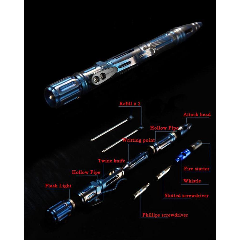 Titanium Kubotan – T-05 Coated Tactical Pen Flashlight Multi-Tool detail image