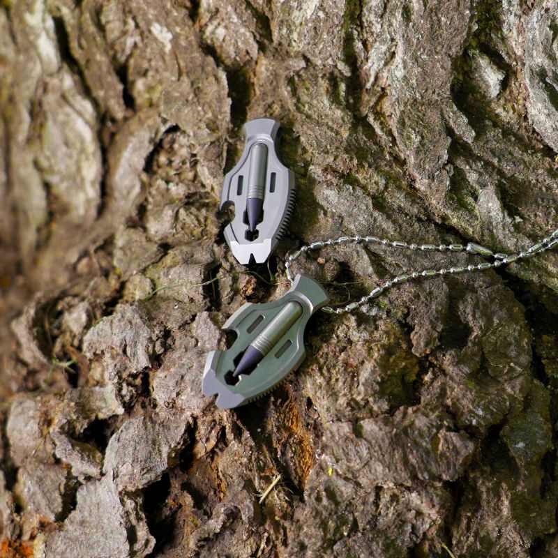 Titanium Pendant – Flounder 1.0 EDC with Multi-Tool with Pen & Firestarter detail image