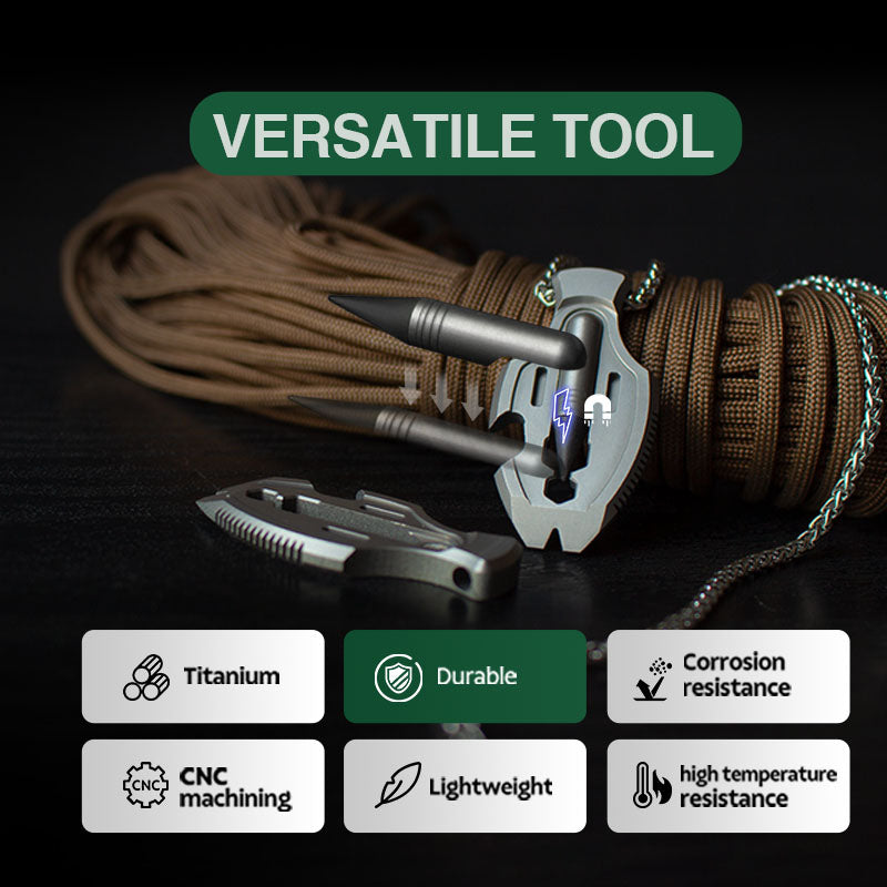 Titanium Pendant – Flounder 1.0 EDC with Multi-Tool with Pen & Firestarter detail image - detail view 7