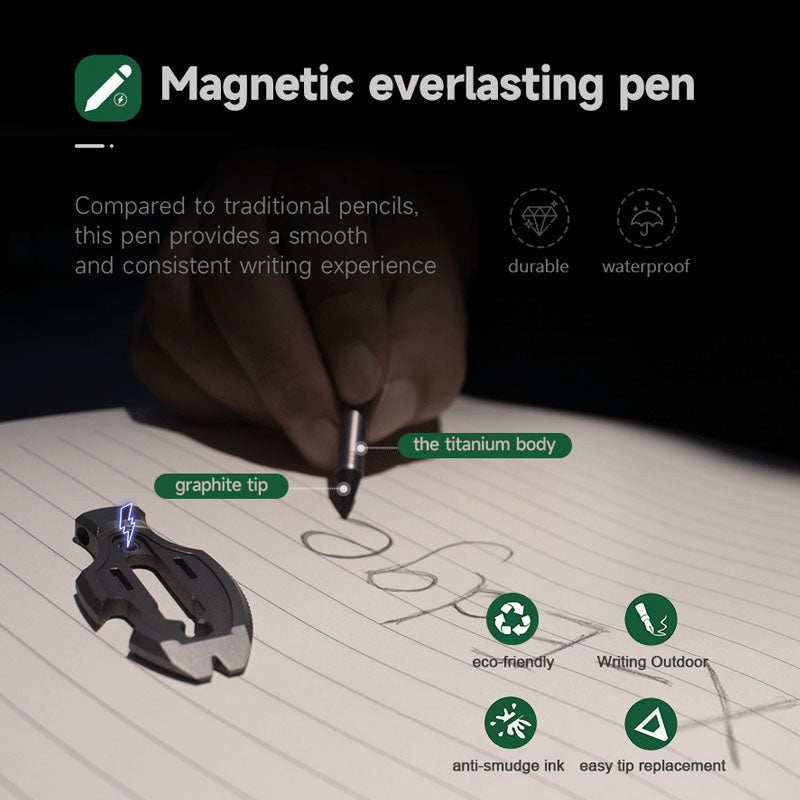 Titanium Pendant – Flounder 1.0 EDC with Multi-Tool with Pen & Firestarter detail image - detail view 9