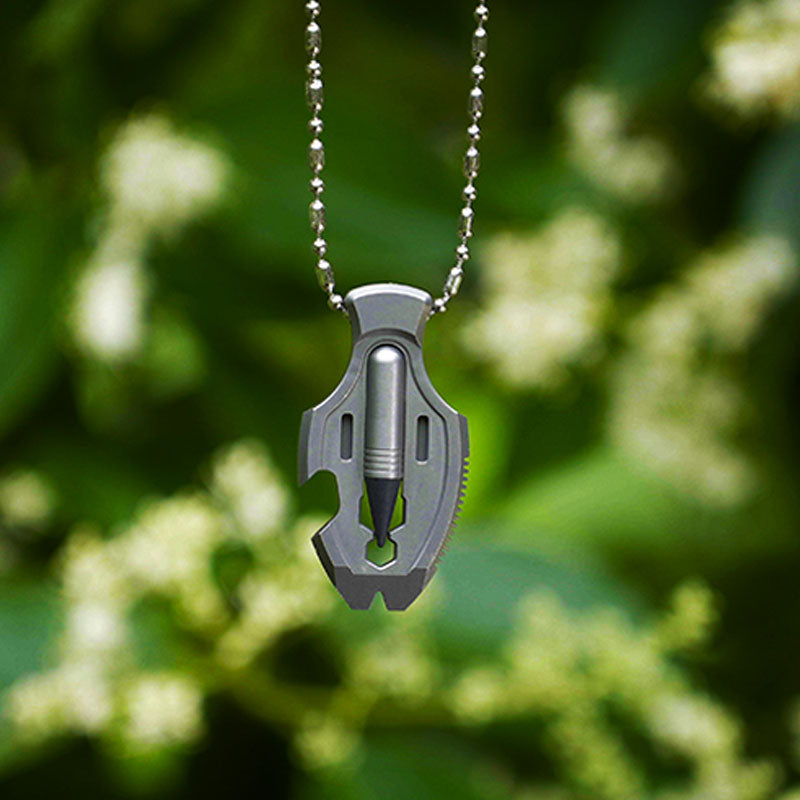 Titanium Pendant – Flounder 1.0 EDC with Multi-Tool with Pen & Firestarter product image