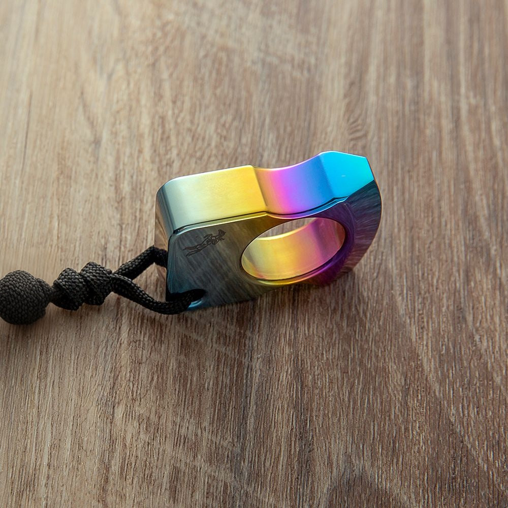 Titanium Ring – TC4 Single Finger with 15mm Thick Anodized Color Lightweight detail image - detail view 5