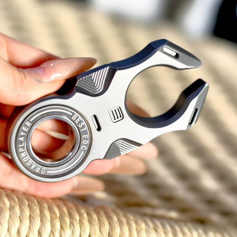 Titanium Single Finger Knuckles – Brass TC21 Self-Defense EDC Duster Ring detail image