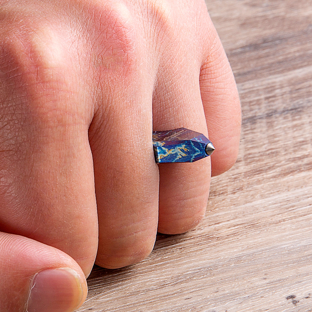 Titanium Spiked Knuckles – TC4 Micro Ring with Ultra-Lightweight 23g Compact EDC detail image