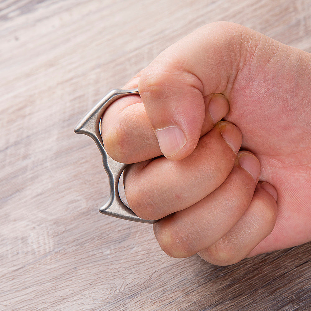 Titanium Two Finger Knuckles – TC4 Pit Bull Ultra-Thick with Stonewash 15mm Lightweight detail image - detail view 3