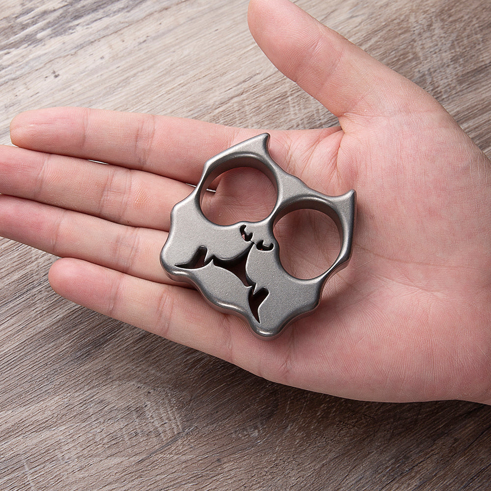 Titanium Two Finger Knuckles – TC4 Pit Bull Ultra-Thick with Stonewash 15mm Lightweight detail image - detail view 4