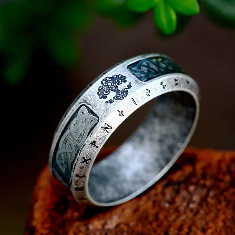 Tree of Life Ring – Viking Stainless Steel with of Celtic Rune Norse Mythology product image