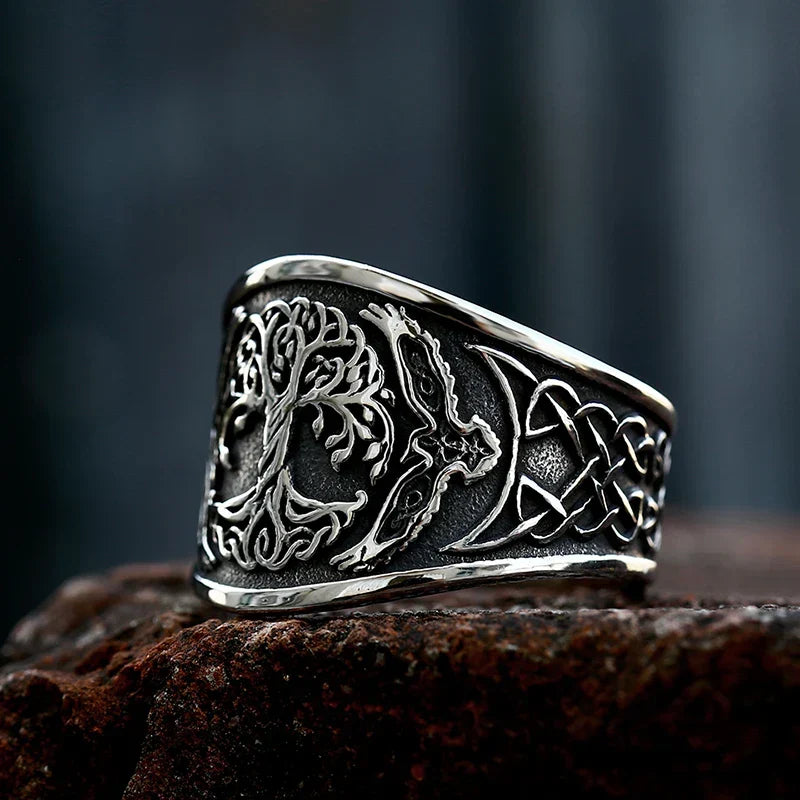 Tree of Life Signet Ring – Rune with of Viking Gothic Celtic Punk Statement detail image