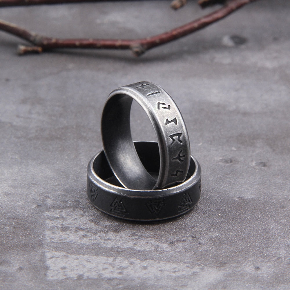 Valknut Ring – Norse with Viking Symbol 2-Piece Set for Alternative Styling, Collecting detail image - detail view 3