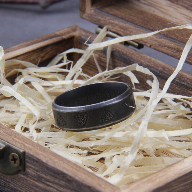 Valknut Ring – Norse with Viking Symbol 2-Piece Set for Alternative Styling, Collecting detail image - detail view 6