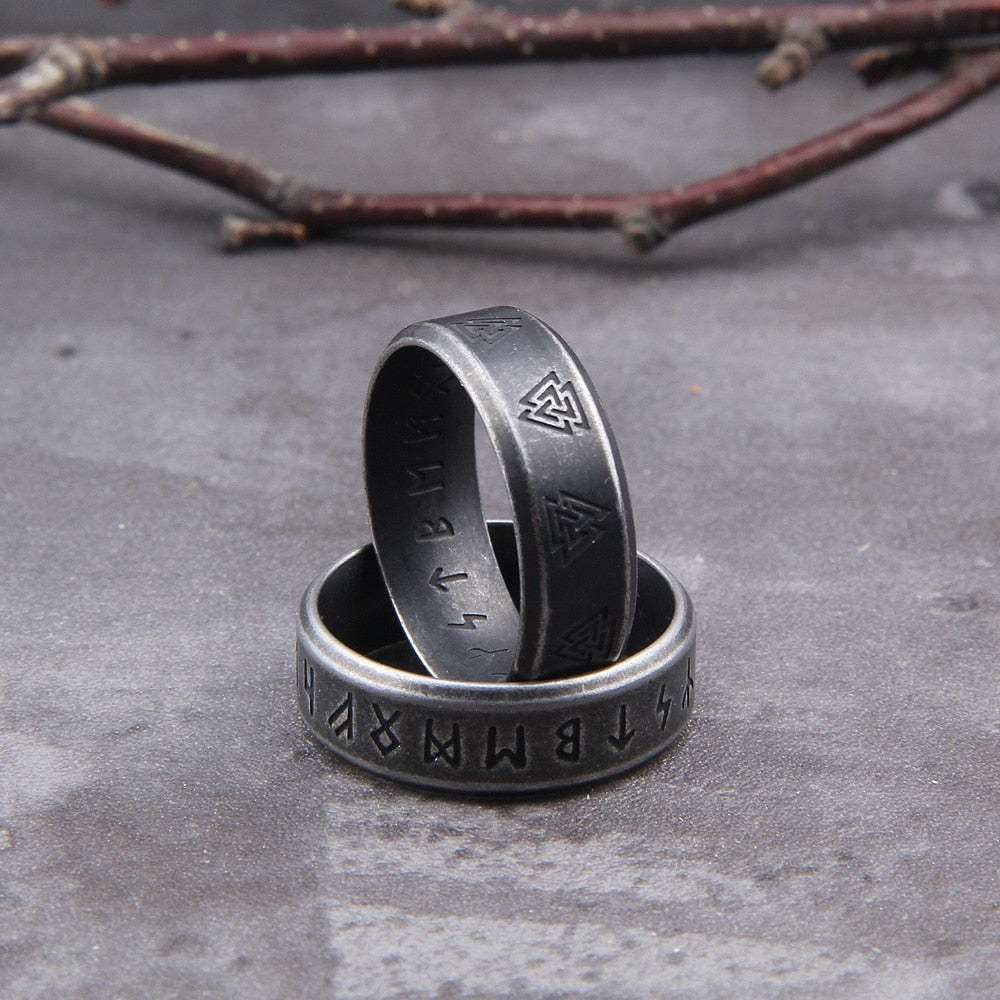 Valknut Ring – Norse with Viking Symbol 2-Piece Set for Alternative Styling, Collecting product image