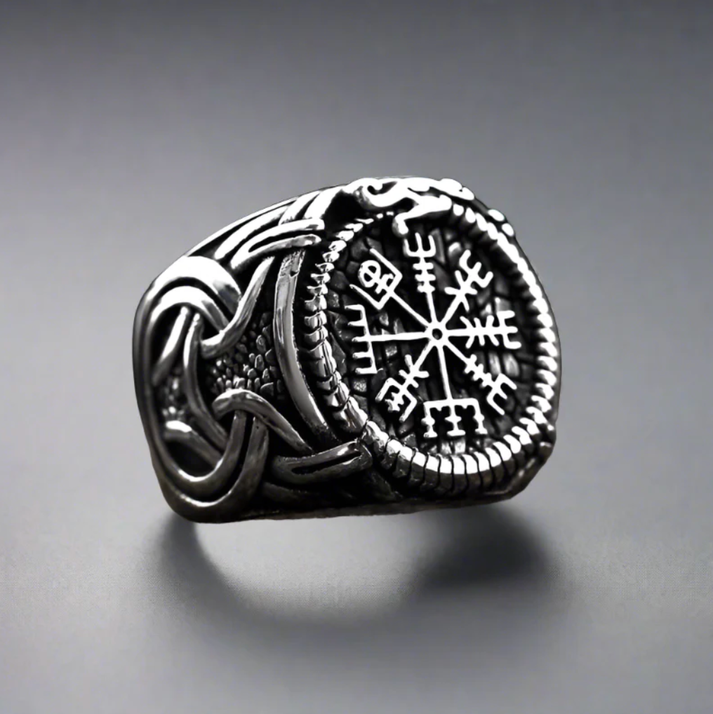 Valknut Ring – Viking Stainless Steel with Compass Rune Norse Mythology product image
