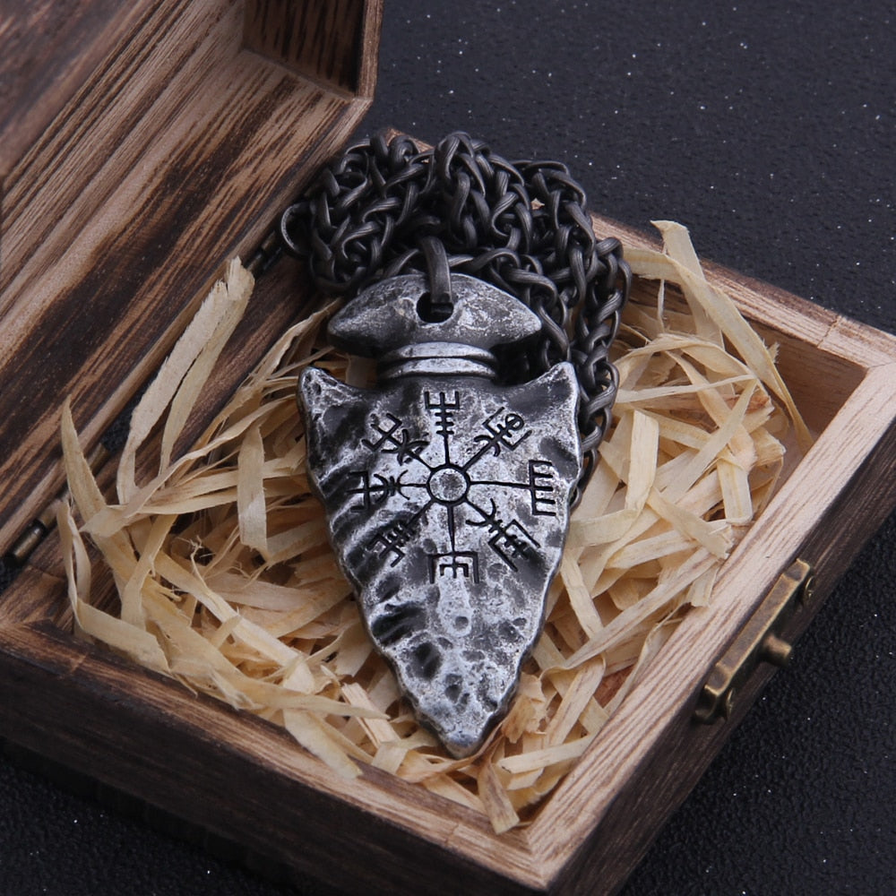 Vegvisir Compass Necklace – Viking with Spearhead Norse Gothic Pendant product image