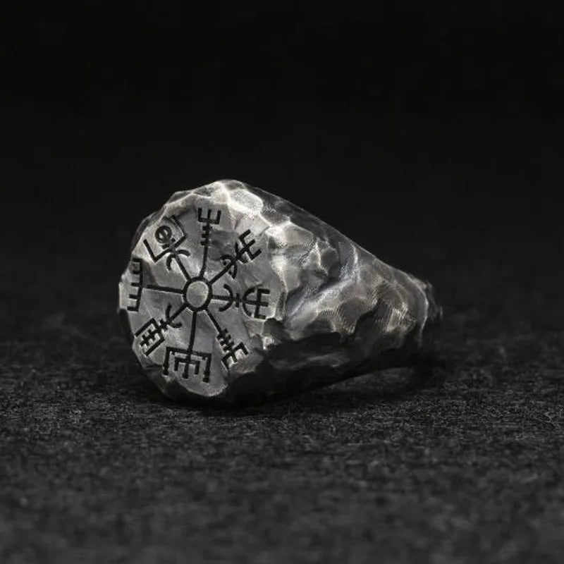 Vegvisir Compass Ring – Viking with Open Band Adjustable Gothic Punk Vintage product image