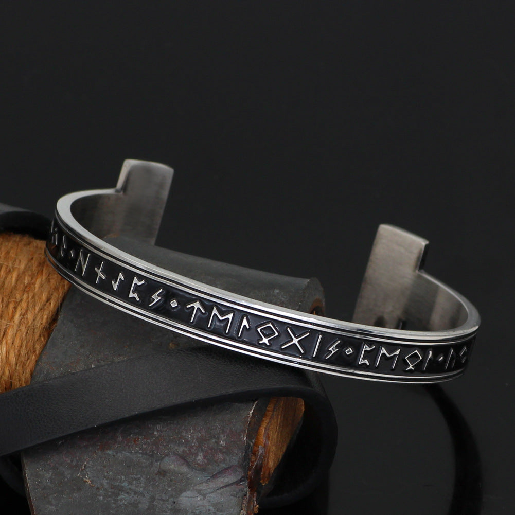 Viking Rune Bracelet – Ancient Cuff Norse Gothic Biker Statement Bangle variant image - product view 8