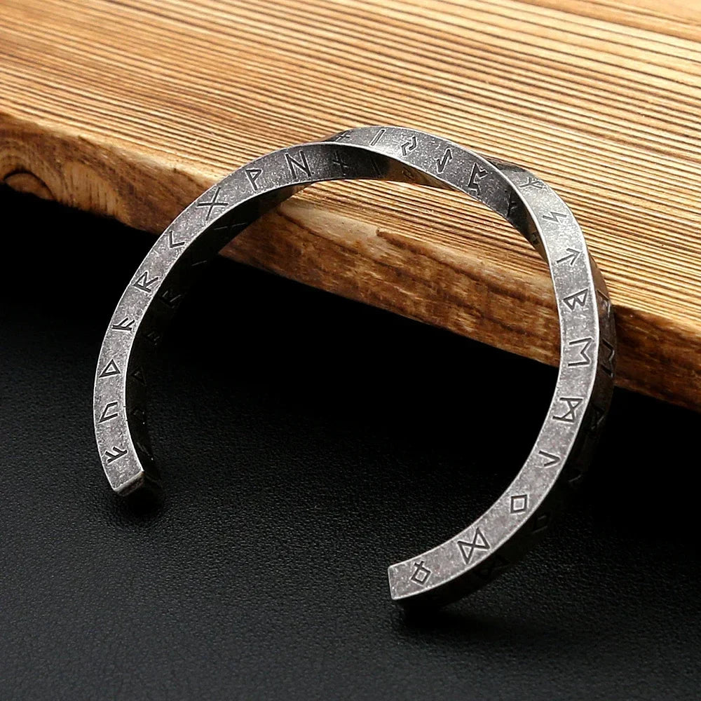 Viking Rune Bracelet – Nordic Bangle Gothic Punk Statement for Alternative Styling detail image - detail view 3