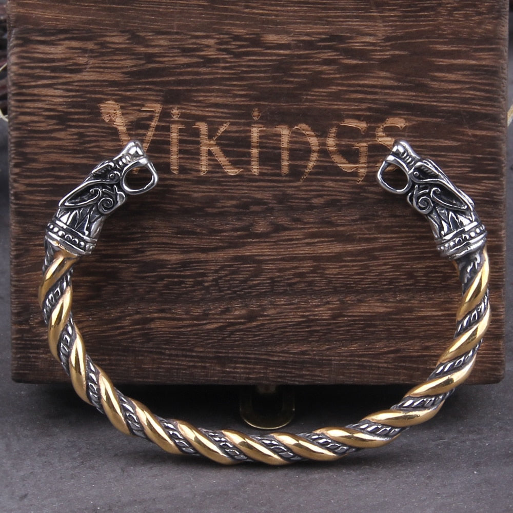 Viking Rune Bracelet – Wolf with Nordic Cuff Norse Gothic Punk Statement detail image - detail view 3