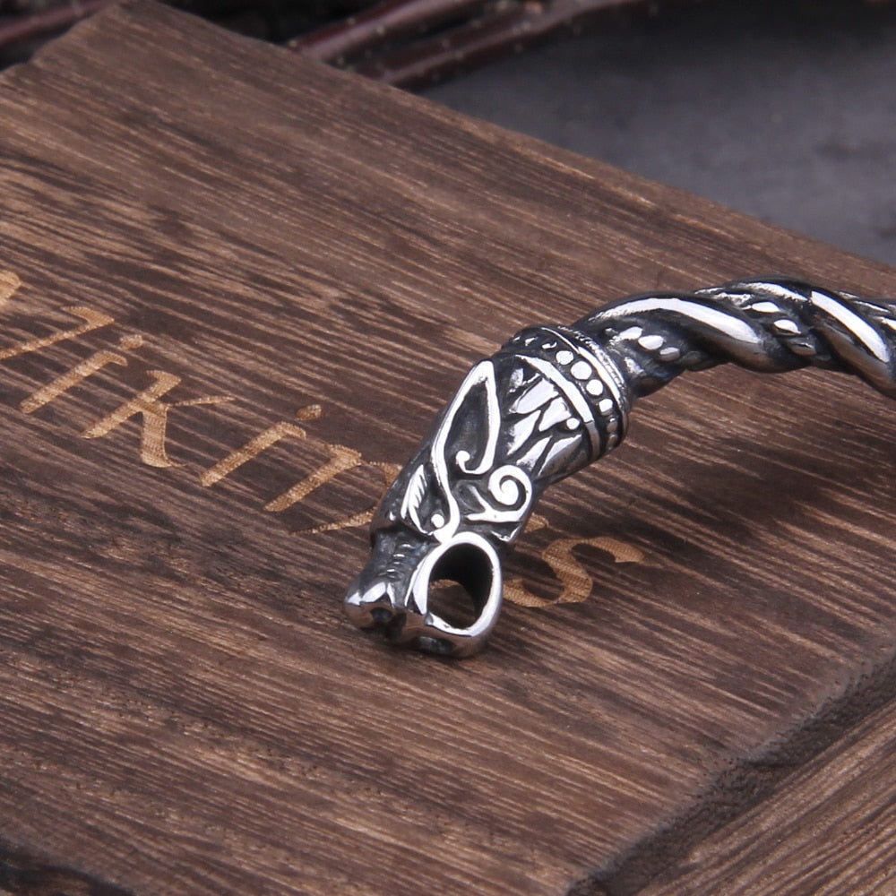 Viking Rune Bracelet – Wolf with Nordic Cuff Norse Gothic Punk Statement detail image - detail view 5