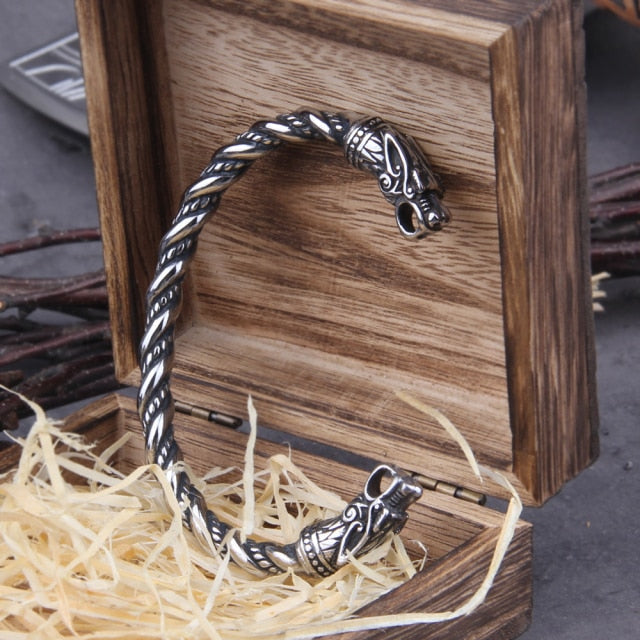 Viking Rune Bracelet – Wolf with Nordic Cuff Norse Gothic Punk Statement variant image - product view 8