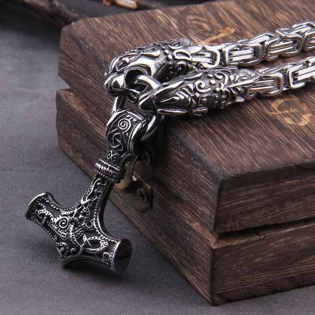 Viking Rune Necklace – Anchor with Njord Norse God Gothic Punk Statement variant image