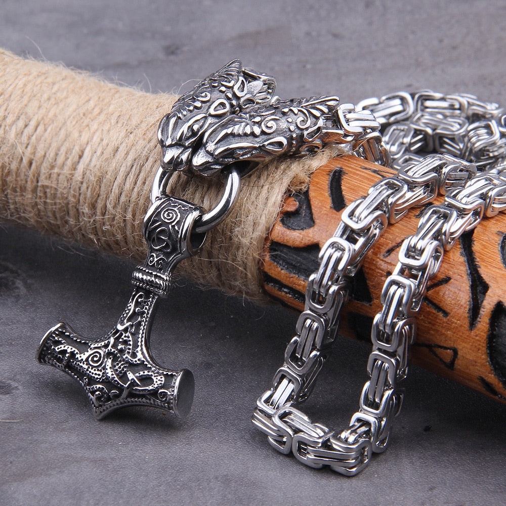 Viking Rune Necklace – Anchor with Njord Norse God Gothic Punk Statement detail image - detail view 5