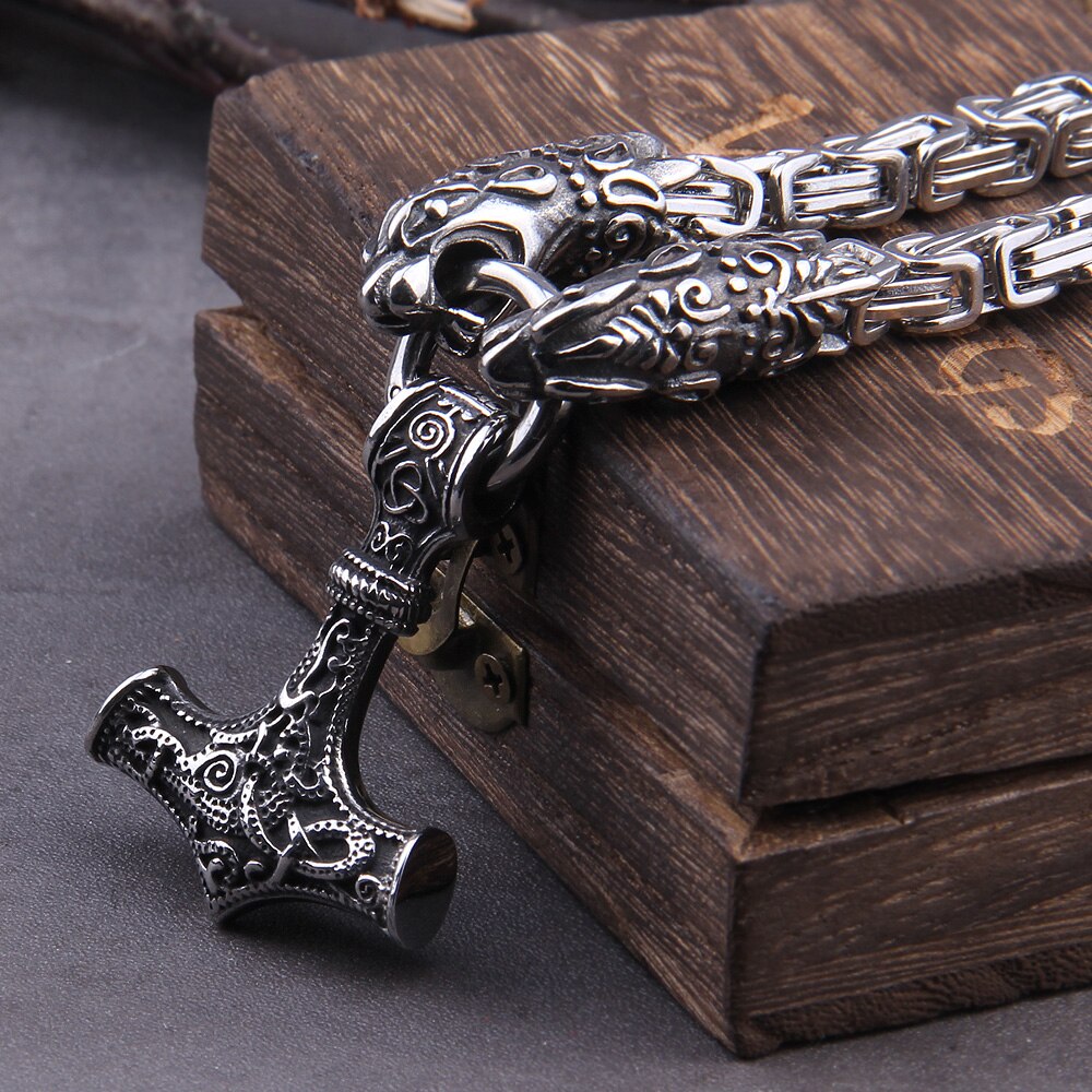 Viking Rune Necklace – Anchor with Njord Norse God Gothic Punk Statement product image