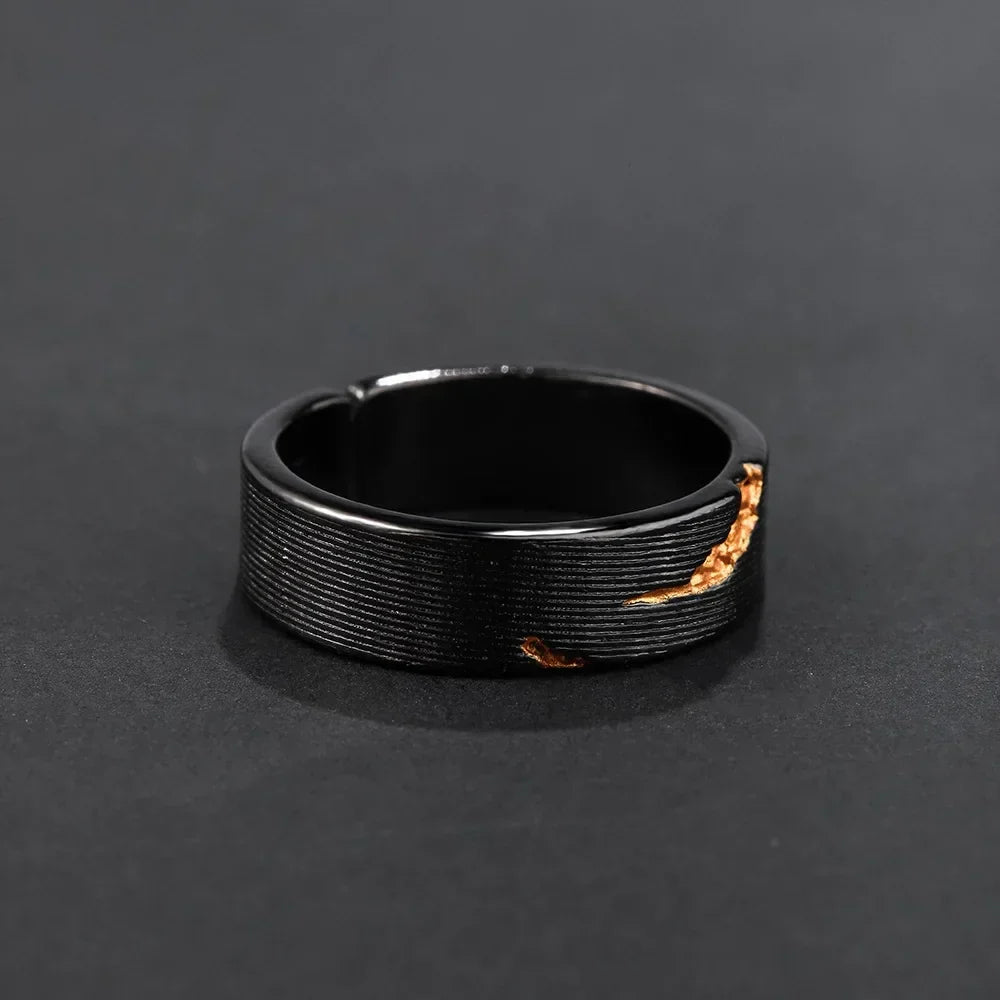 Viking Rune Ring – Dark Storm Lightning Gothic Punk Adjustable Statement detail image