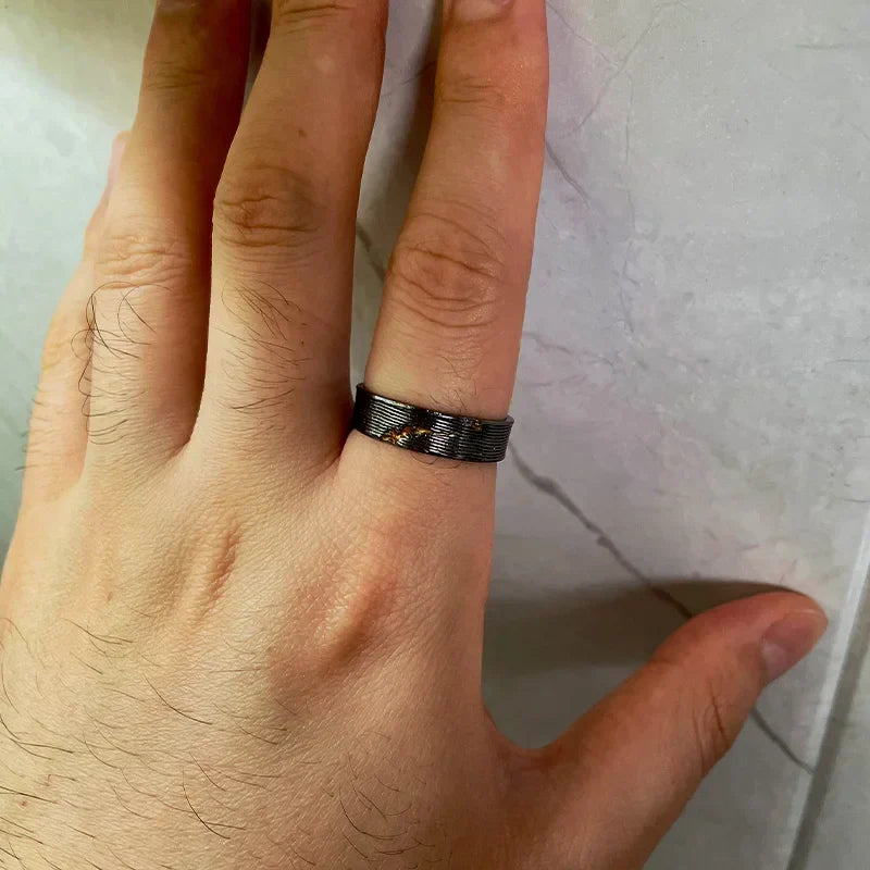 Viking Rune Ring – Dark Storm Lightning Gothic Punk Adjustable Statement detail image - detail view 6