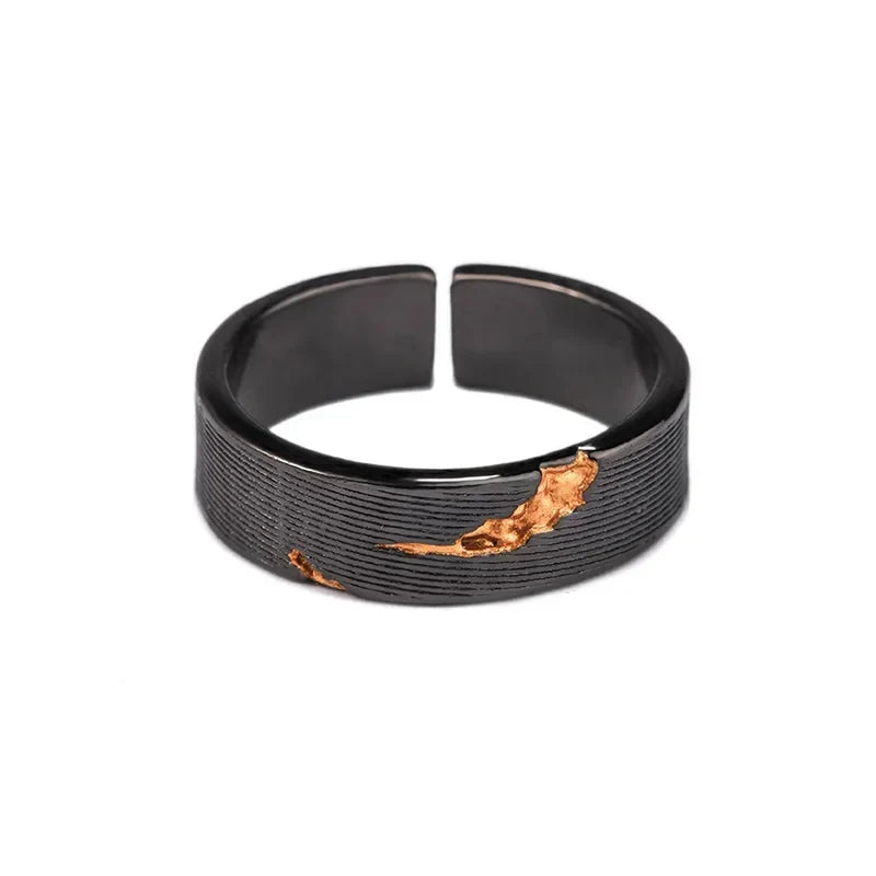 Viking Rune Ring – Dark Storm Lightning Gothic Punk Adjustable Statement detail image - detail view 7